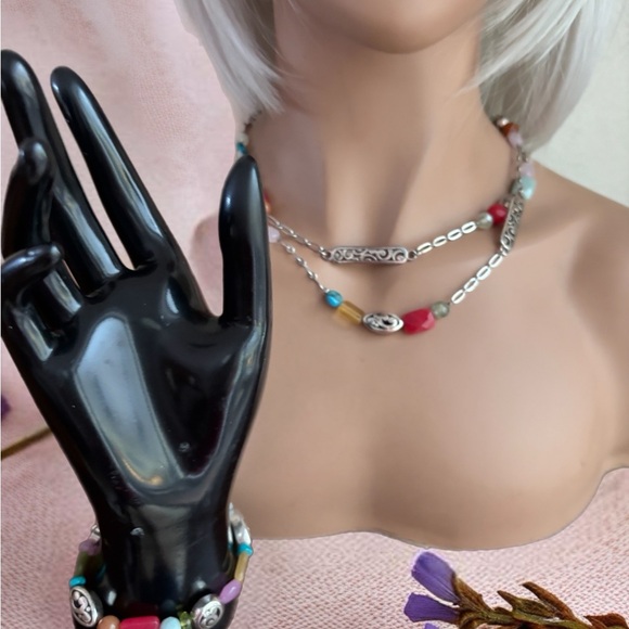 Brighton Colorful Beaded Necklace and Bracelet Set
German Glass Beads. - Picture 2 of 6